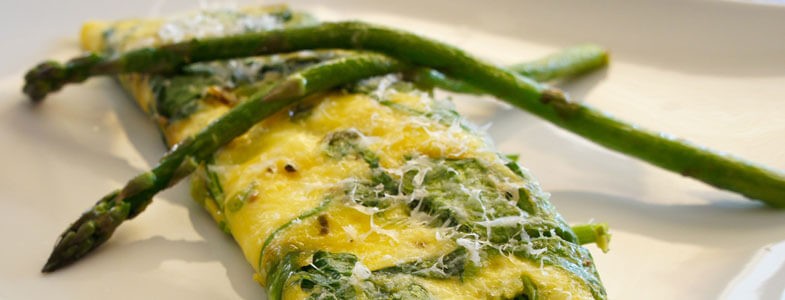 Omelette aux Asperges et Epinards